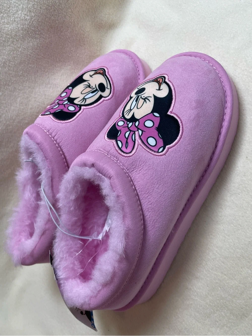 Disney Kids Minnie Mouse Pink Clog Slippers with Faux Fur Lining  Avail: 2, 3